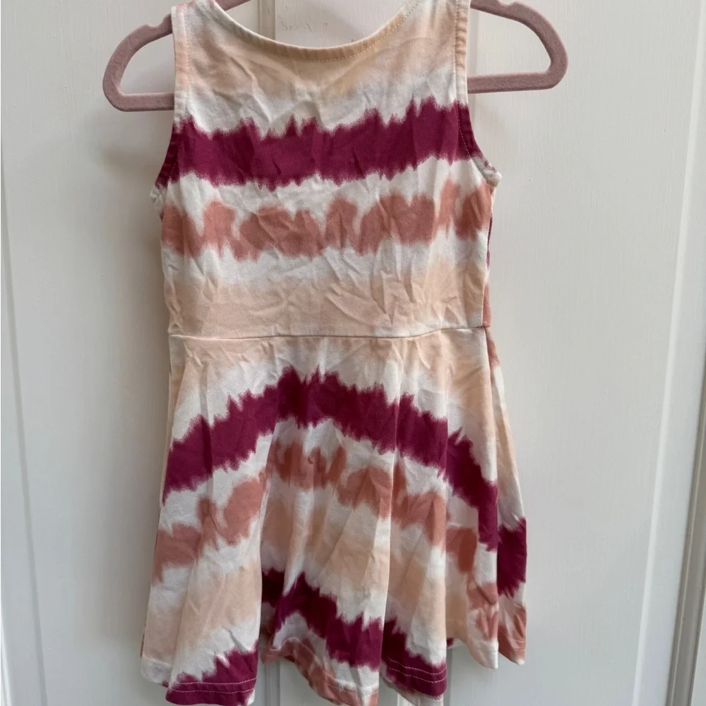 The Children's Place 2T Girls Pink and White Know Shoulder Tank Top Soft Dress - Picture 6 of 6